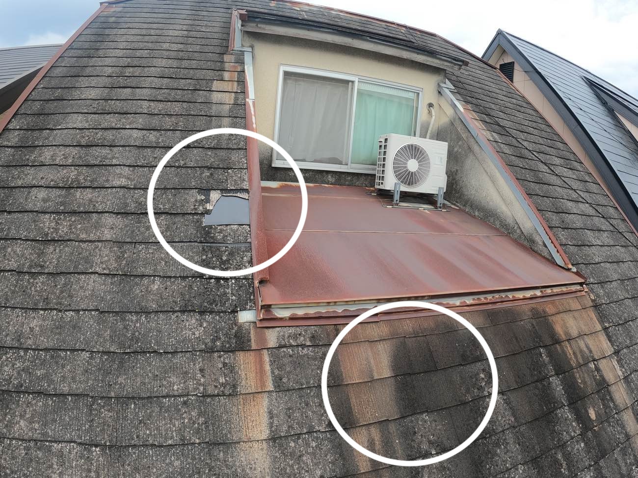 福岡市物件の屋根のさび、劣化