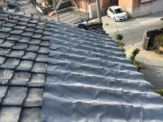 筑紫野市の防水シートの施工