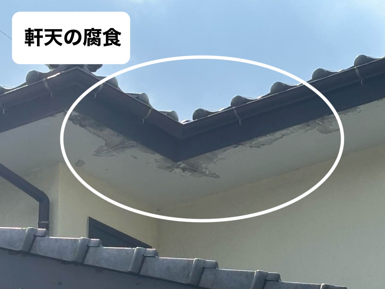 太宰府市物件、軒天井の腐食