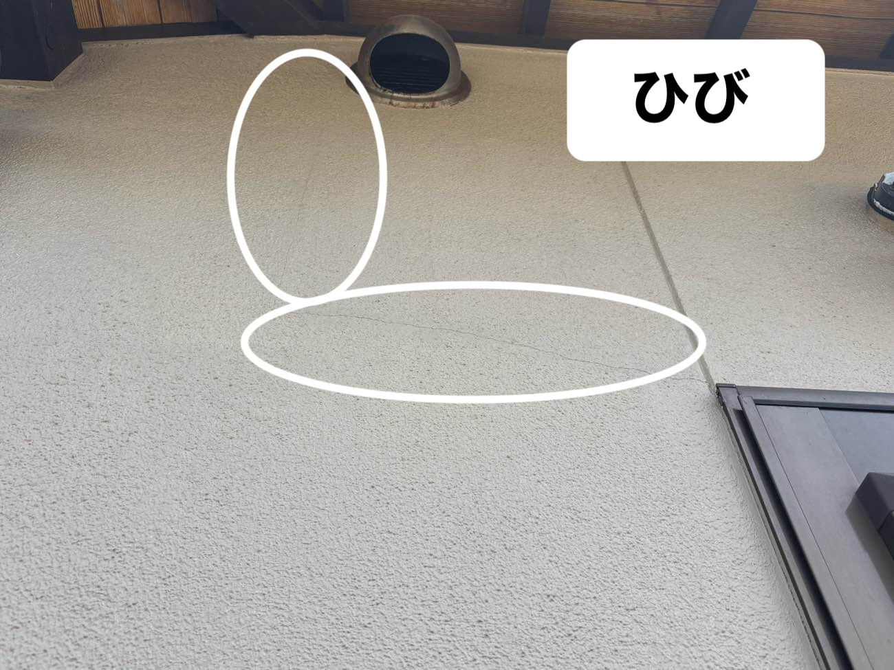 外壁の無数のひび