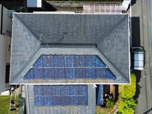 東区の屋根調査によるドローン撮影