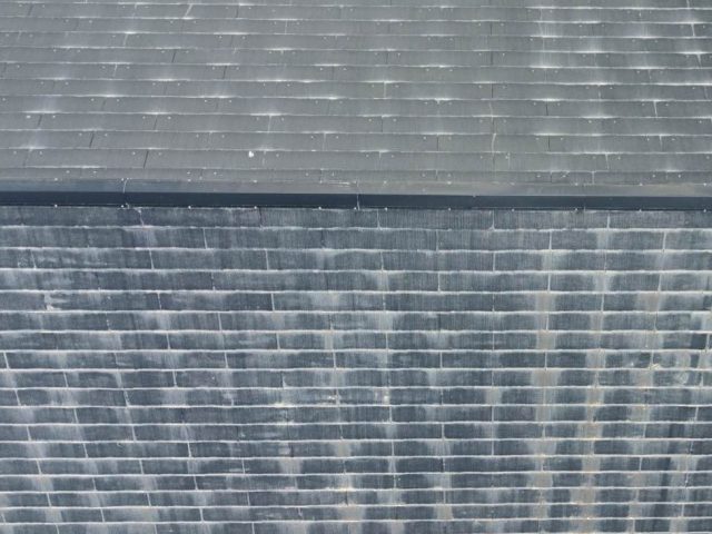 篠栗町の調査で見つかったコロニアル屋根の色褪せ