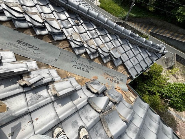 新規防水シートの施工、福岡市早良区の屋根工事