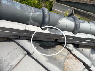 瓦屋根の雨漏り、漆喰補修