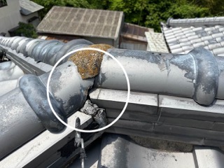 瓦屋根の雨漏り、漆喰補修