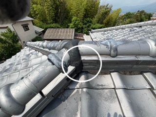 瓦屋根の雨漏り、漆喰補修