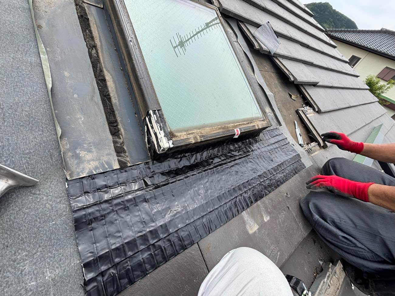 糸島市、トップライト工事、ハイロール取り付け