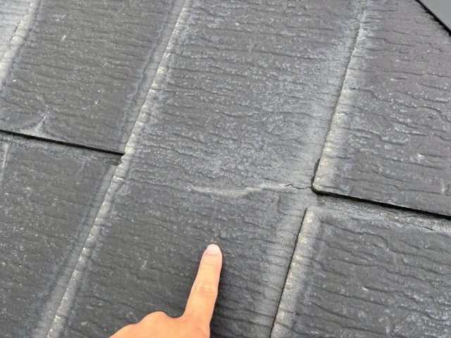 志免町で塗装後再び劣化した屋根のスレート