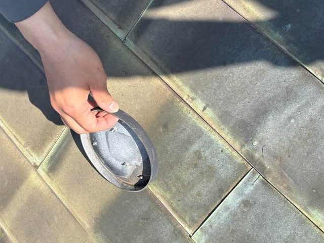 須恵町の飛来物が当たったことを検証中