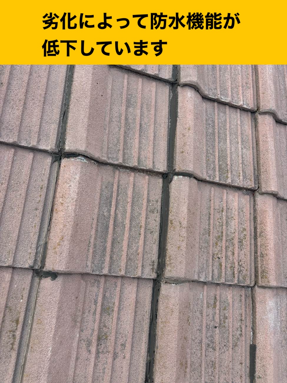 セメント瓦表面の劣化