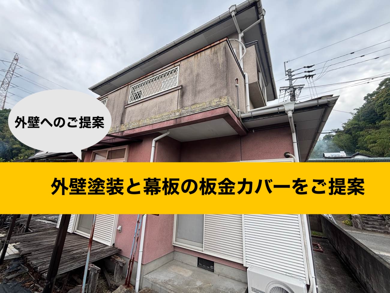 外壁塗装と幕板の板金カバー工事、屋根と外壁の診断