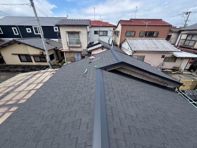 福岡市西区の葺き替え工事完了した屋根