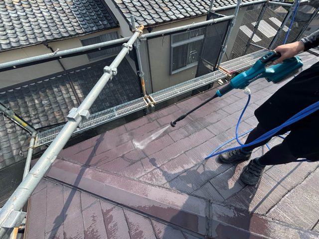 福岡市南区でスレートを高圧洗浄