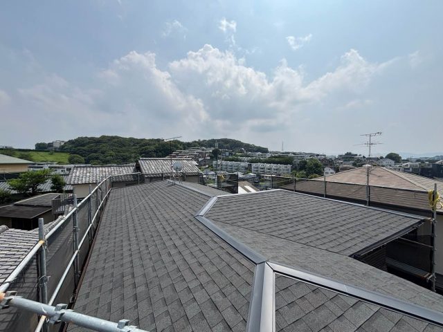 福岡市南区で棟板金仕上げ完了