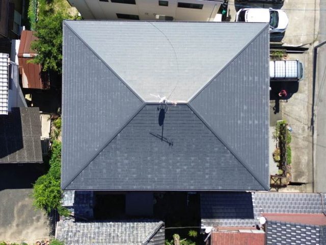 福岡市西区でスレートの再劣化を調査