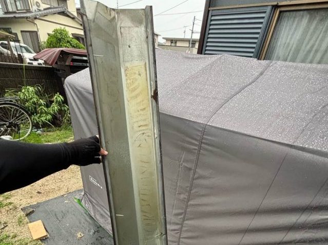 糸島市の屋根から落ちてきた棟板金
