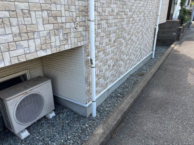 福岡市西区のアパートで調査した雨樋