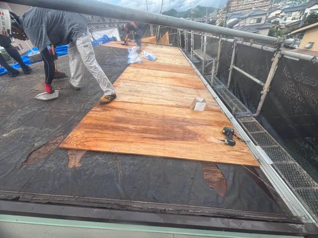 大野城市で野地板の新設