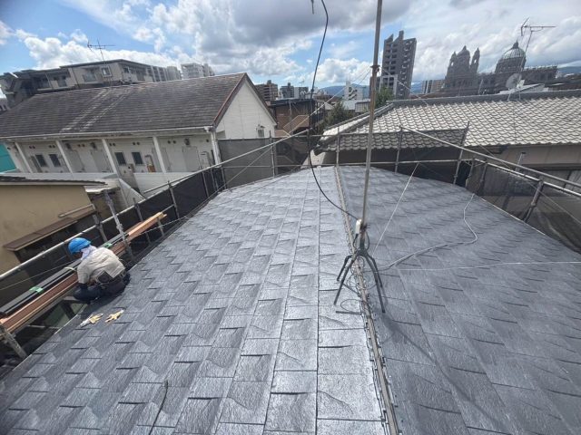 大野城市でルーガ鉄平へ葺き替えた屋根