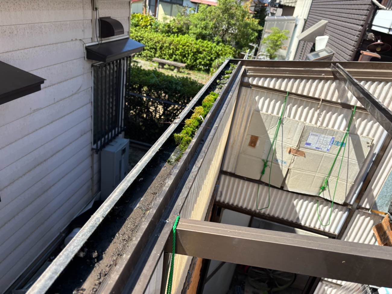 糸島市の物置屋根工事、ポリカ、カーポート