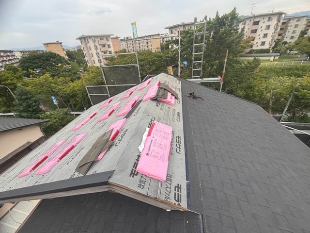 福岡市早良区の屋根葺き替え工事、オークリッジスーパー施工