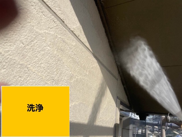 糸島市外壁塗装工事、足場の設置