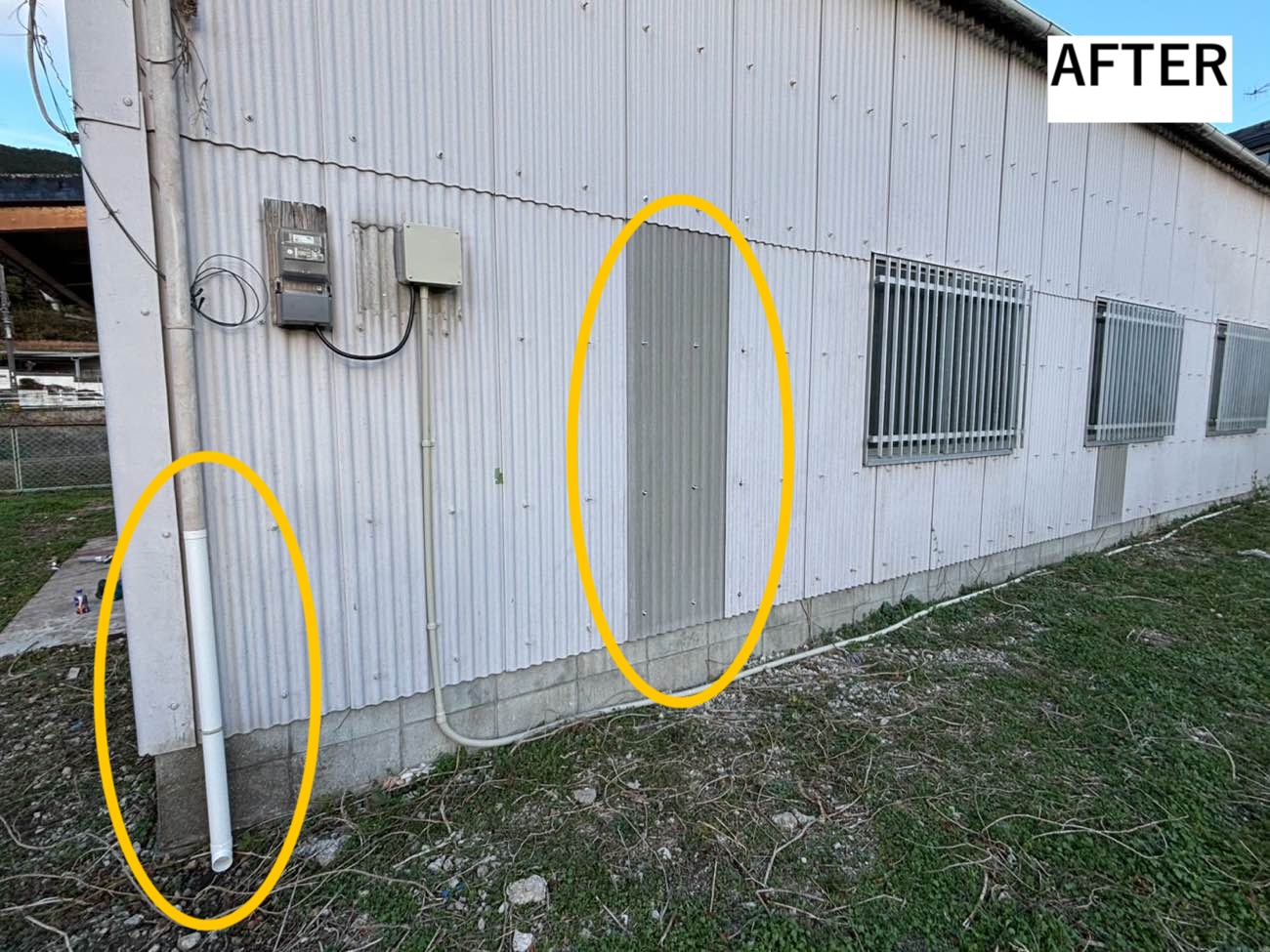 壁面スレートの交換と固定