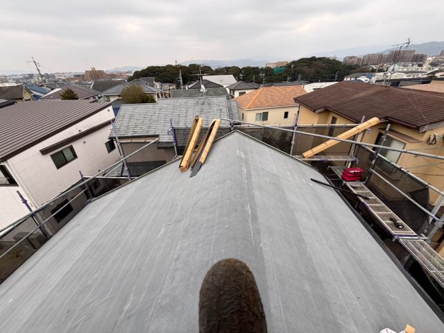 福岡市南区のカバー工事ルーフィング施工