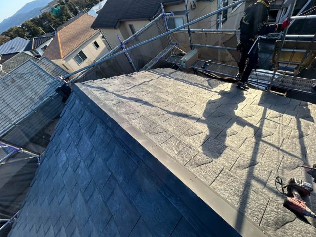福岡市南区で棟板金施工を終えたカバー工事