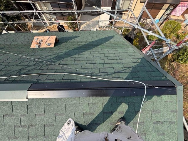 糸島市、屋根リフォーム、板金の施工