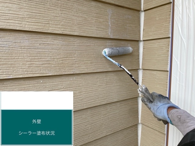 福岡市南区の外壁塗装、プライマー塗布