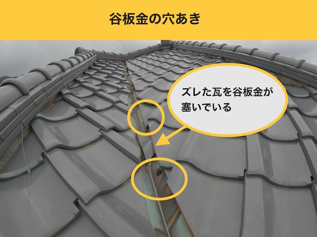 瓦屋根で発生した雨漏り工事・街の屋根やさん福岡西店