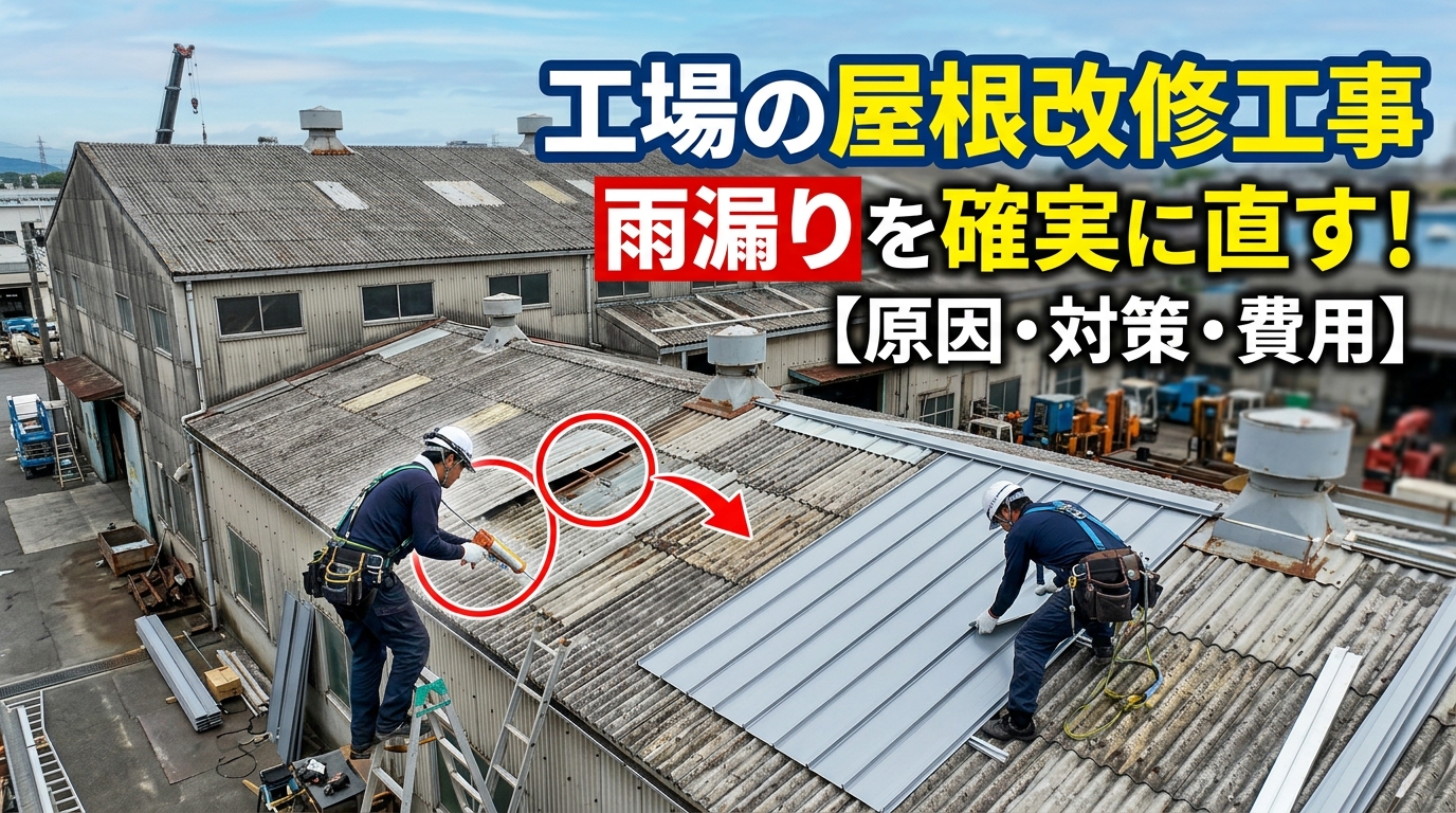 工場・倉庫の屋根工事・雨漏り工事・街の屋根やさん福岡西店