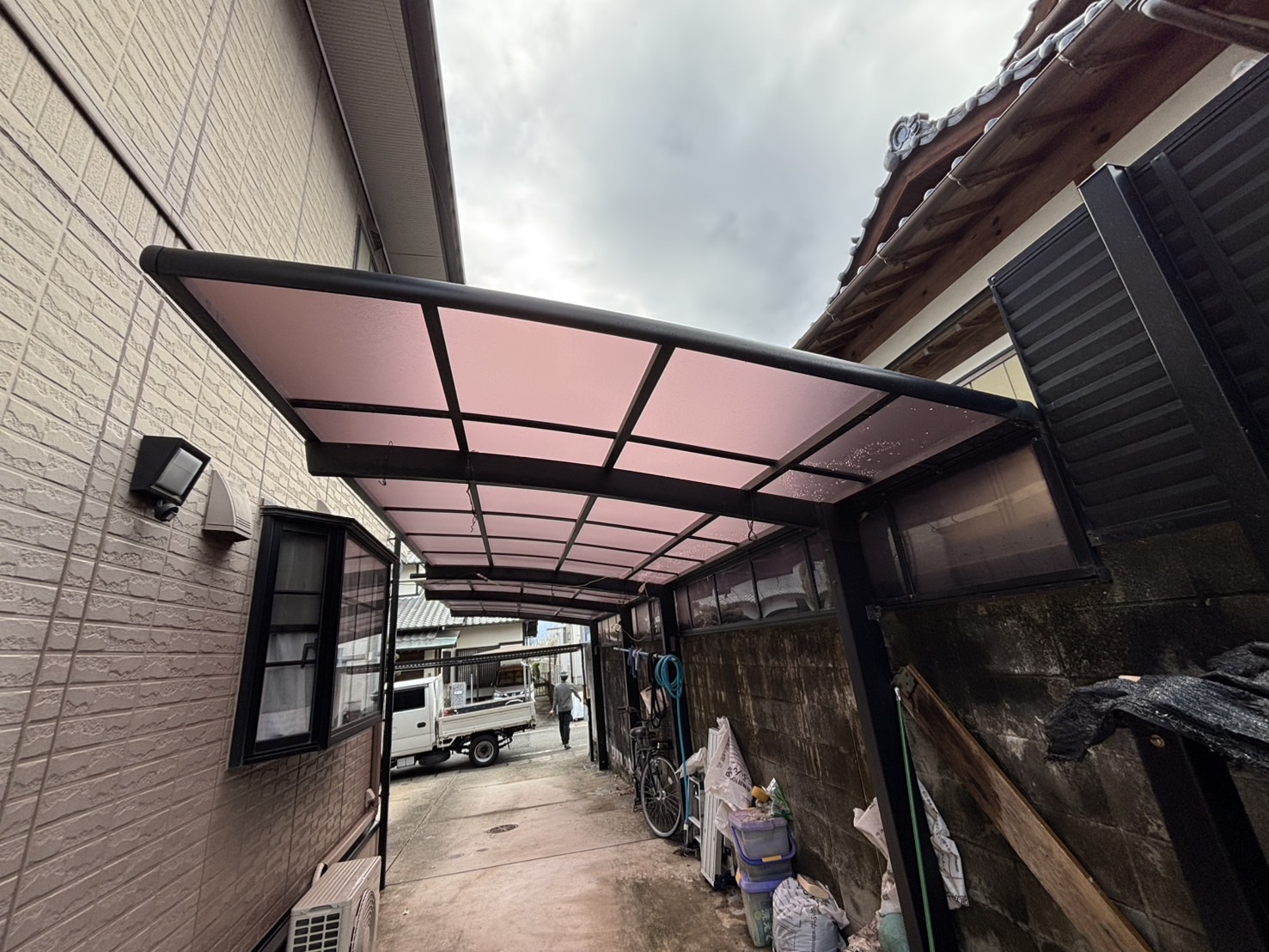 福岡市カーポート屋根の交換工事、波板工事