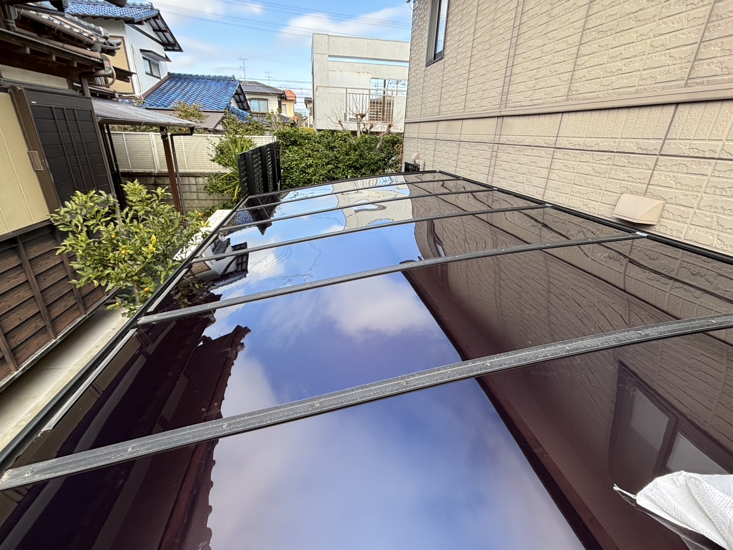 福岡市カーポート屋根の交換工事、波板工事
