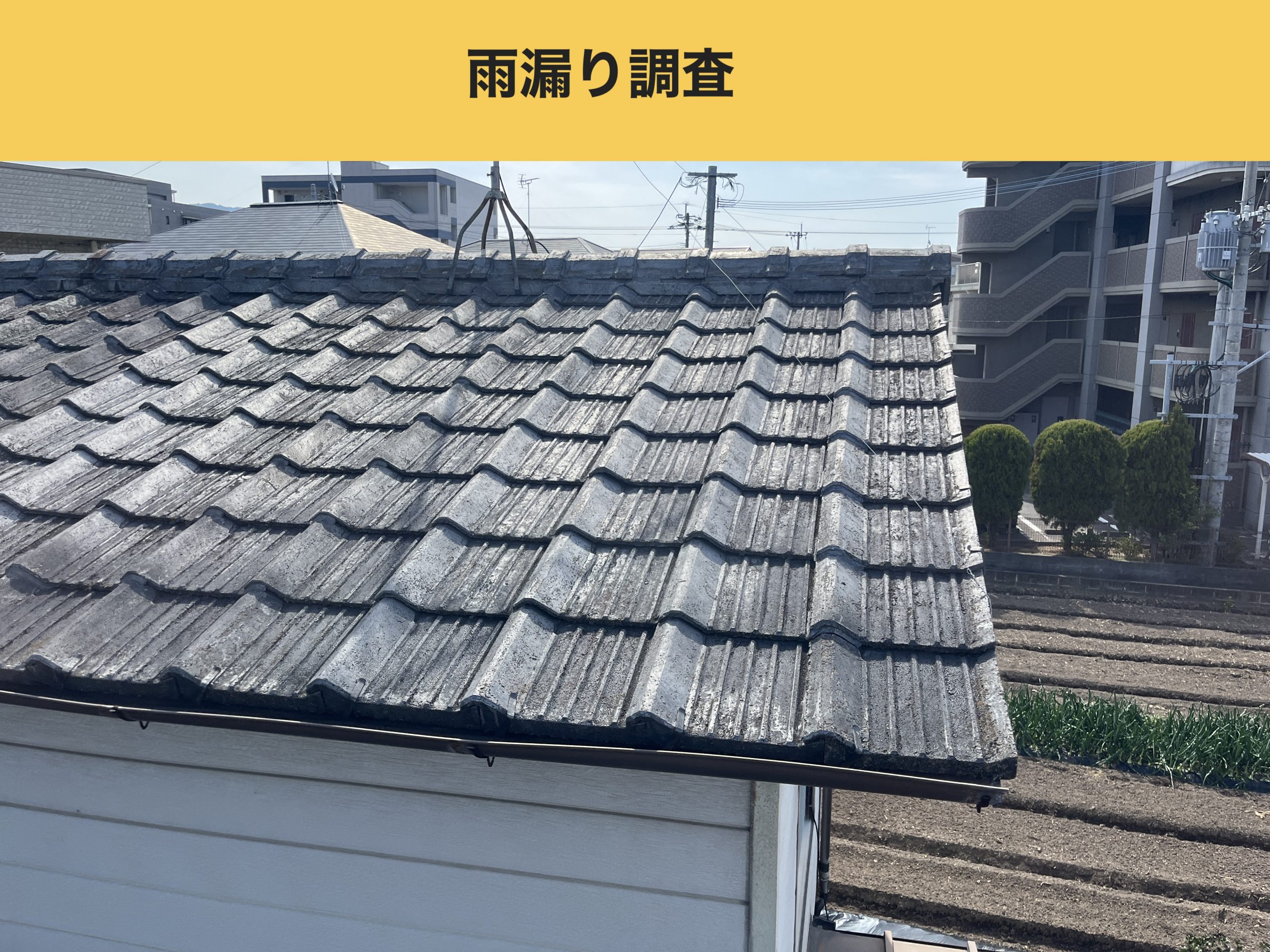 福岡市、セメント瓦のふき直し工事、雨漏り