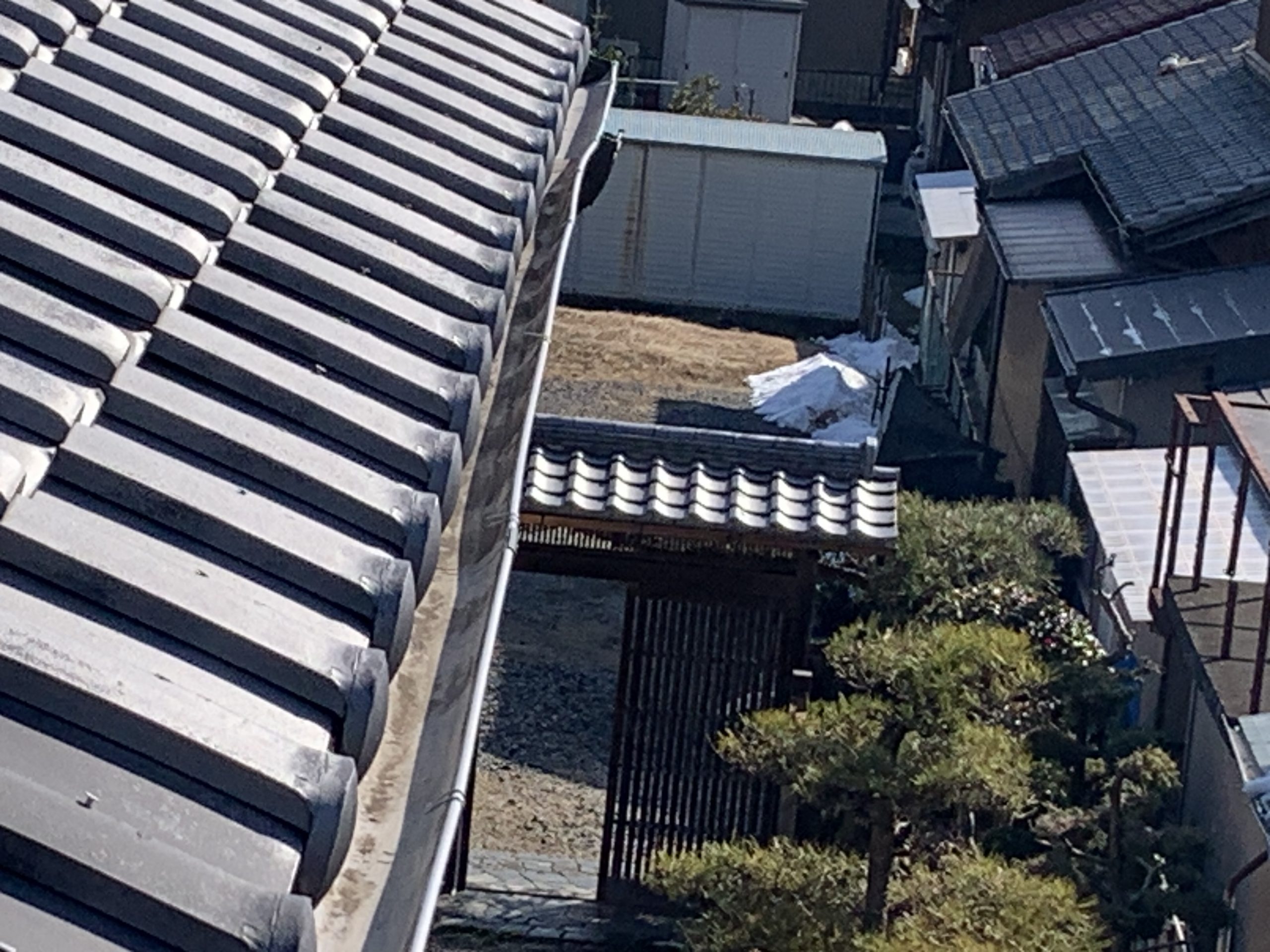 四日市市の雪による雨樋破損