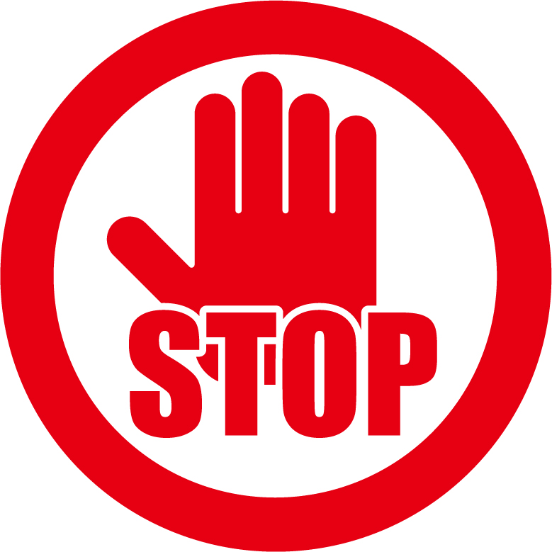 桑名市の方へ屋根に昇らないでSTOP表示