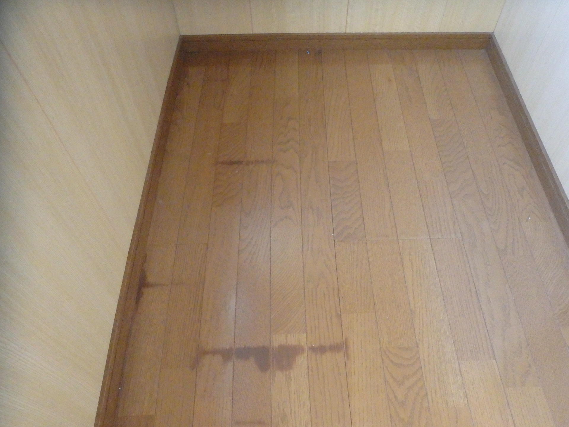 朝日町の社員寮室内雨漏れ雨染み