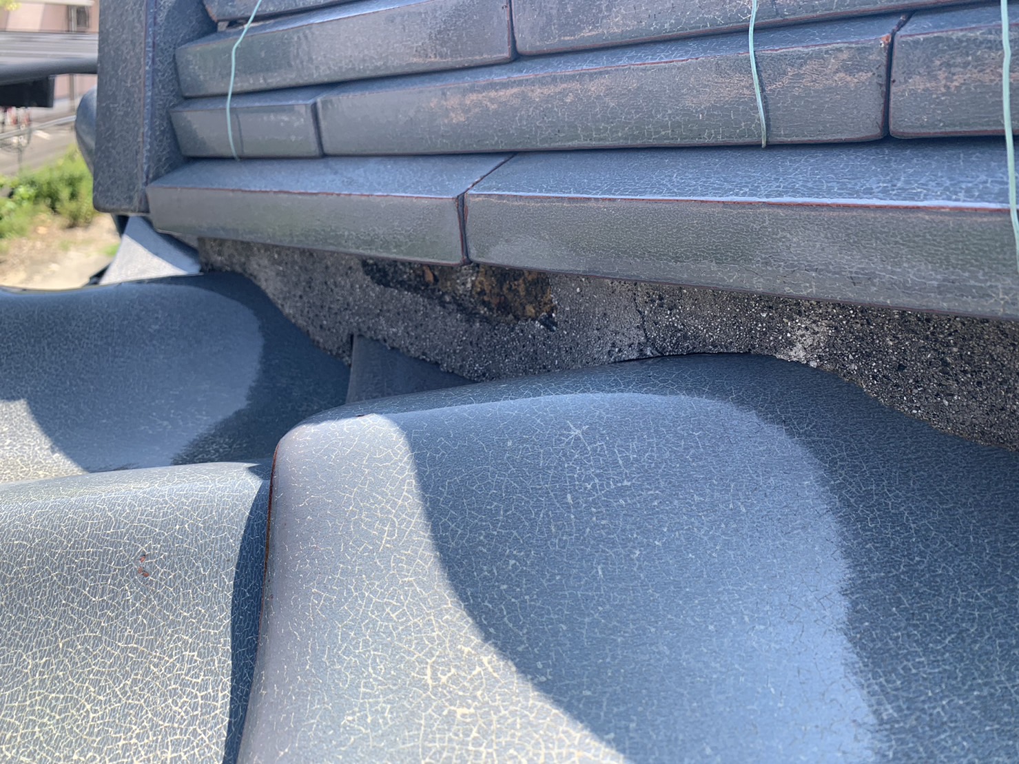 四日市市屋根瓦の漆喰劣化状況