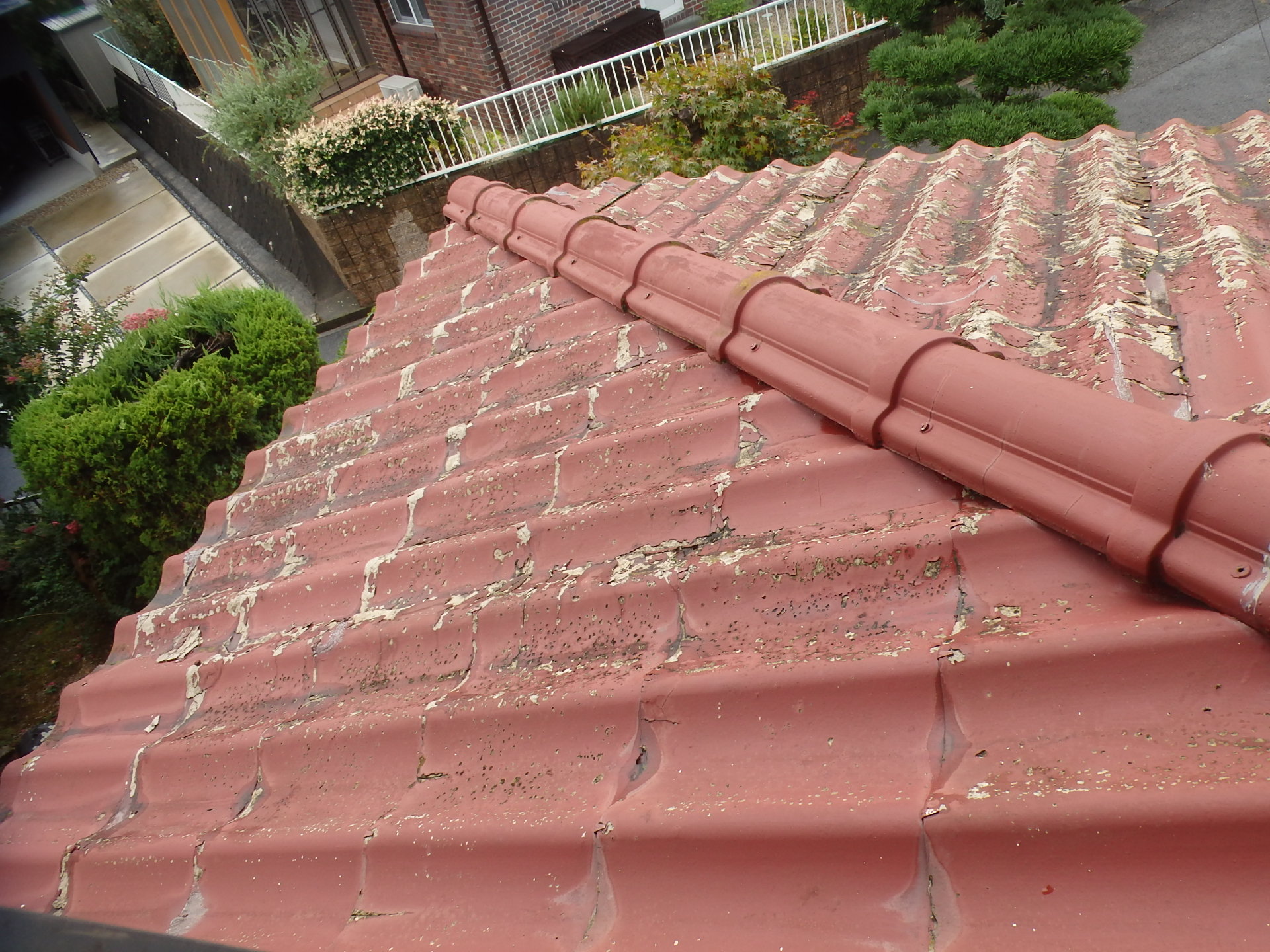 四日市市セキスイかわらUの劣化具合