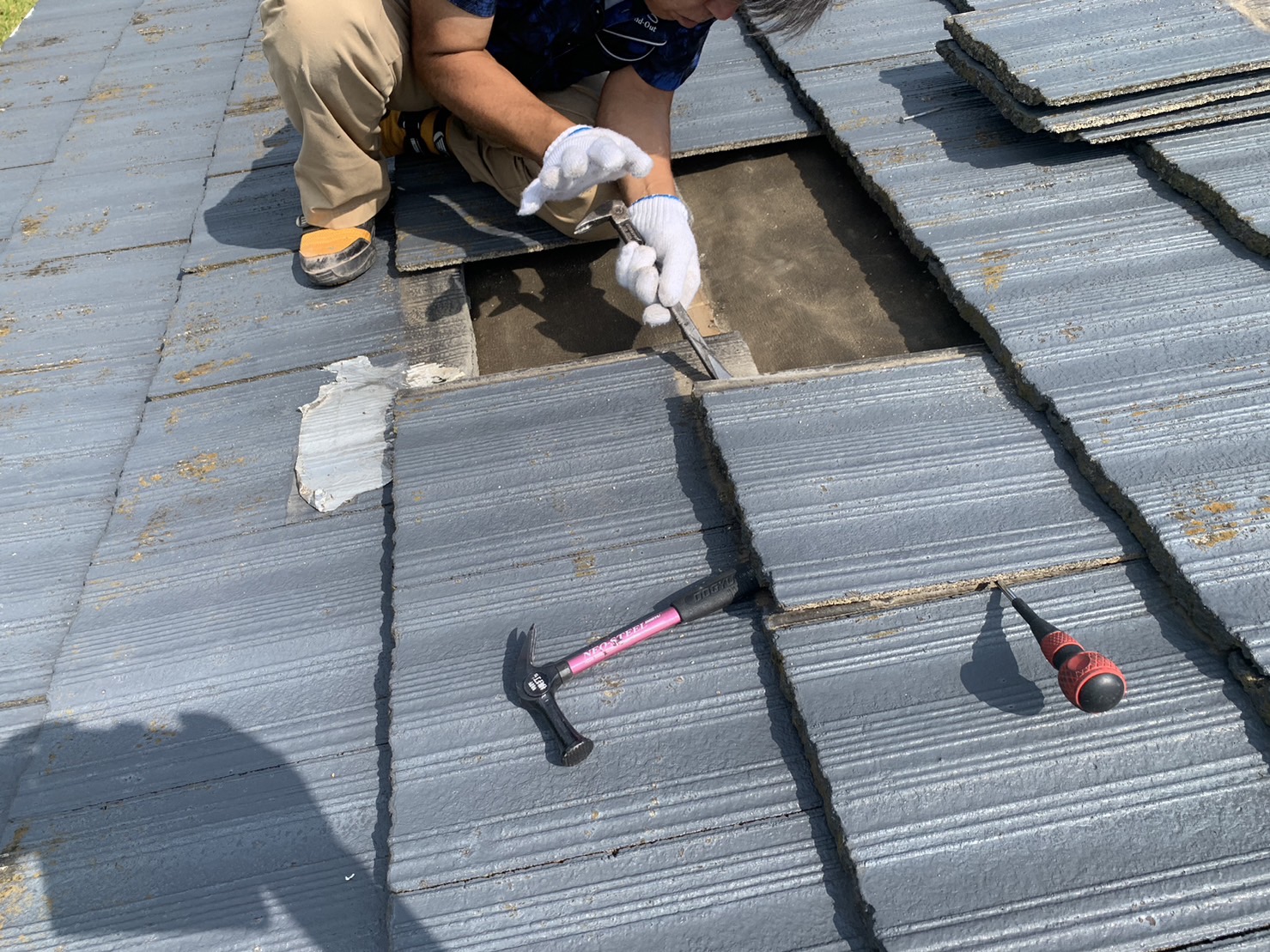 菰野町スレート屋根補修箇所の確認２