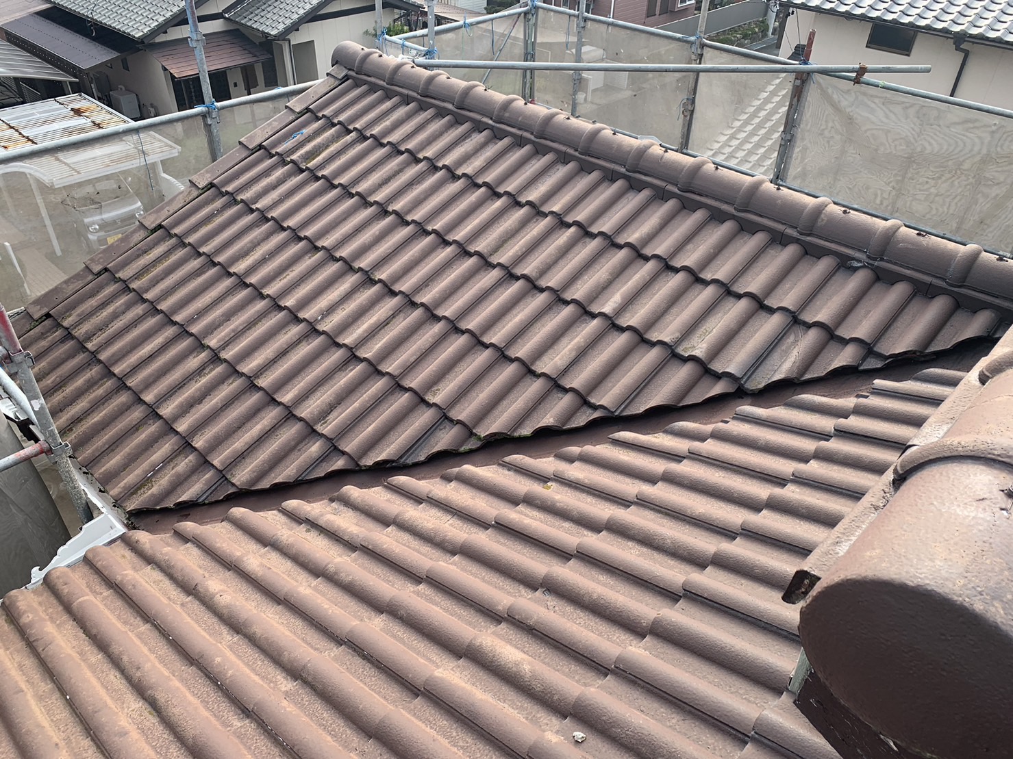 鈴鹿市のモニエル瓦の劣化具合