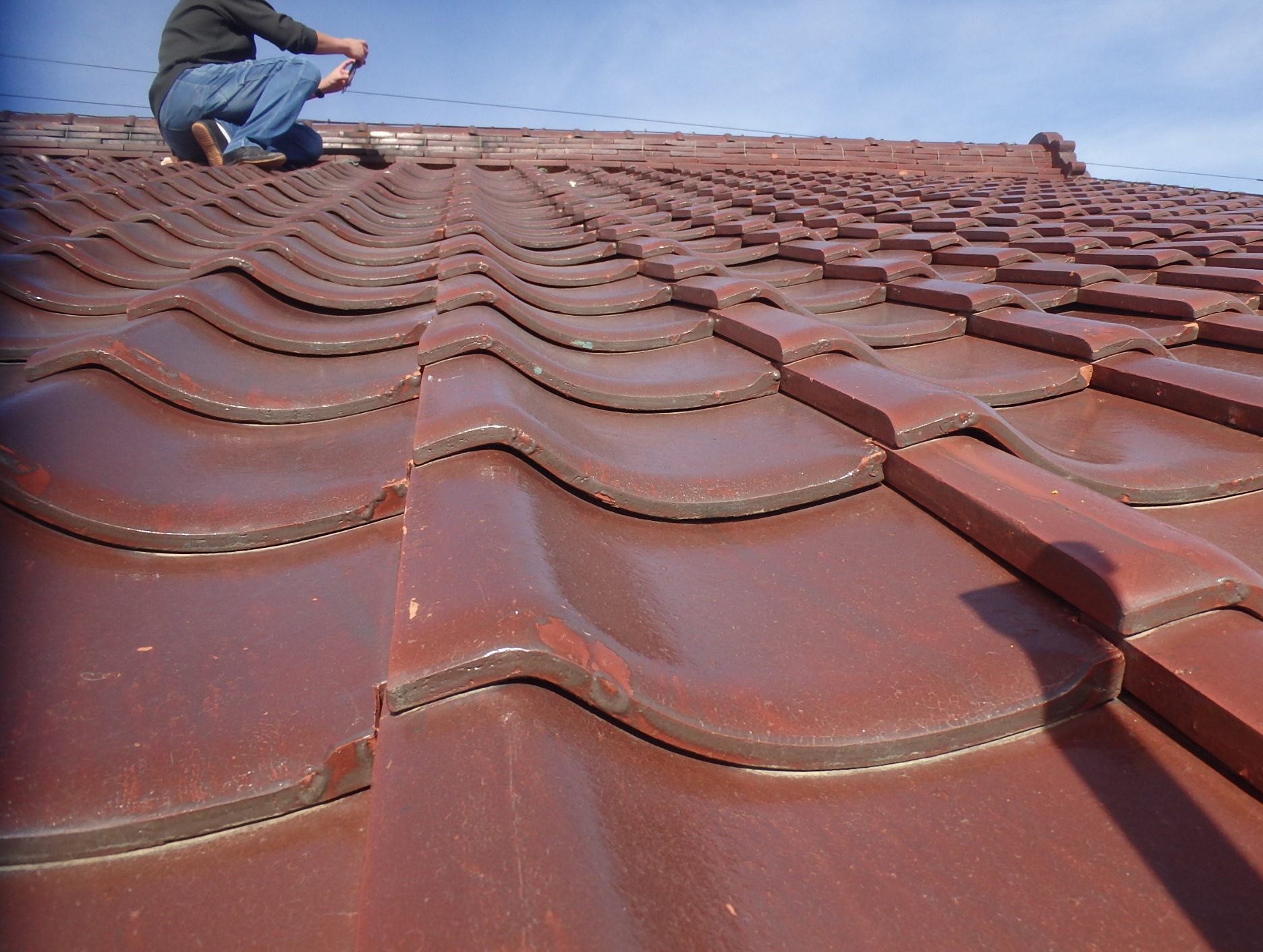 鈴鹿市のお宅、瓦の無料点検状況