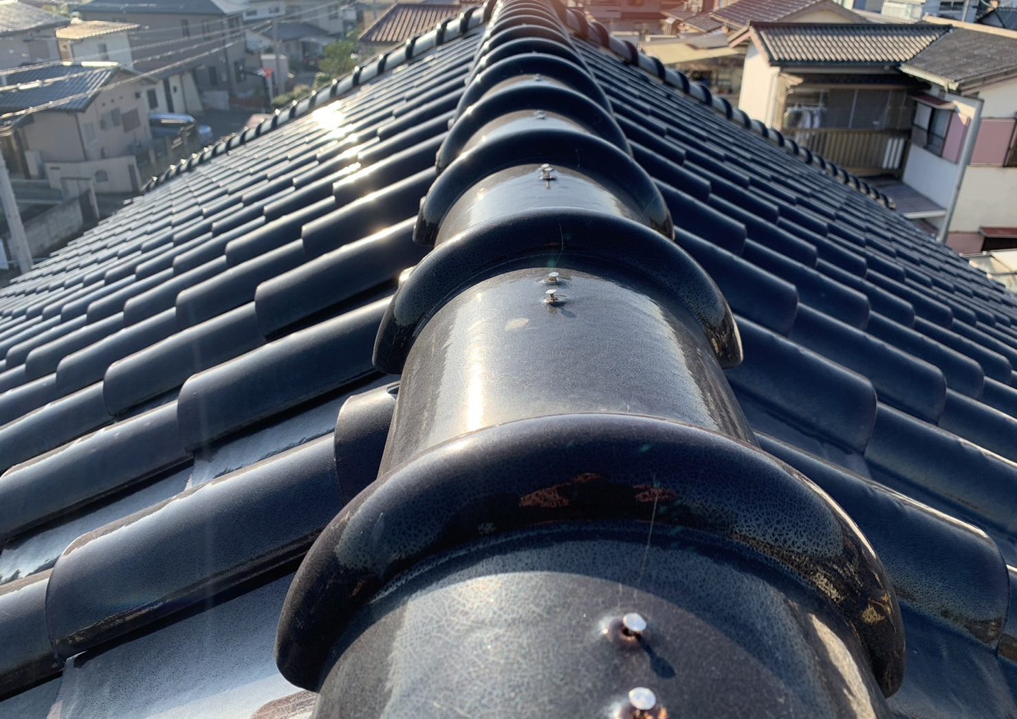 鈴鹿市のＳ字瓦棟瓦の無料点検