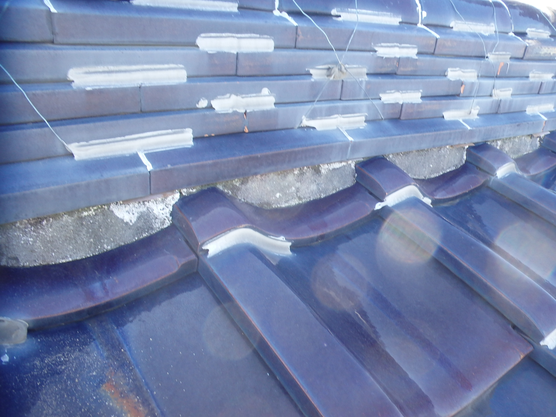 桑名市の方へ瓦屋根の漆喰劣化状況