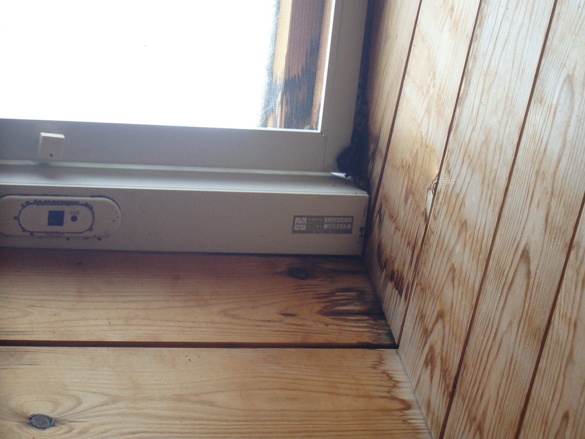 四日市市三滝台のログハウス天窓トップライトからの雨漏り状況２