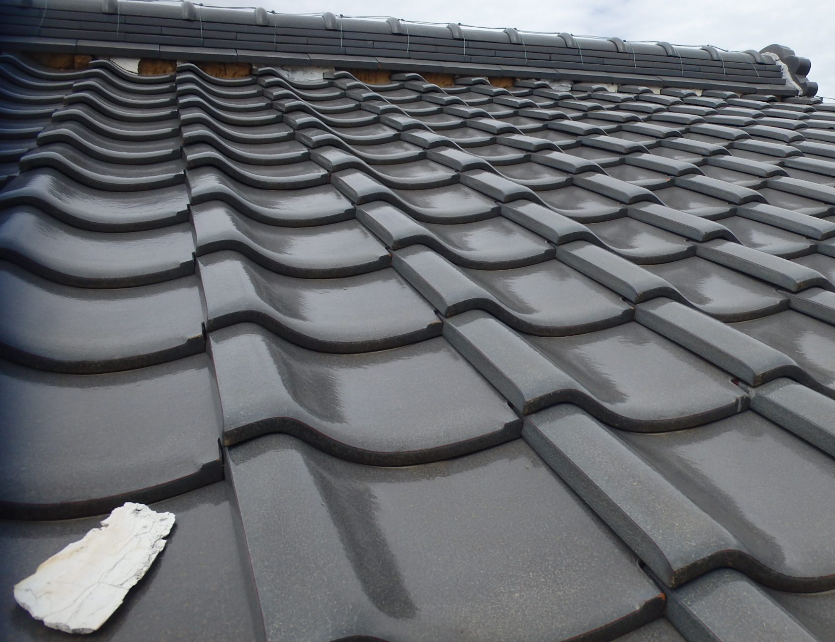 鈴鹿市の瓦屋根、漆喰の剥がれ状況