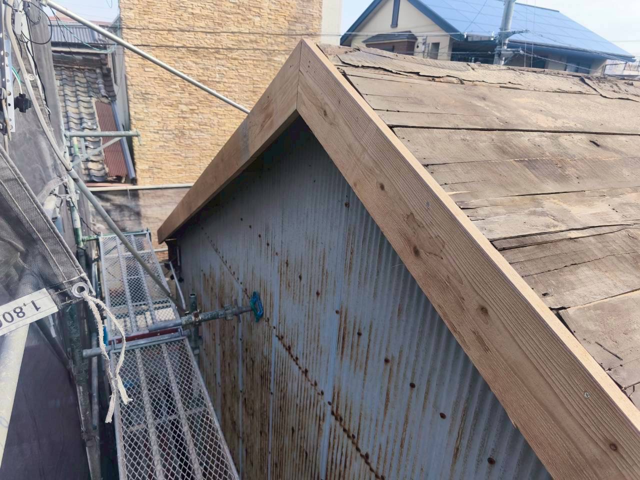 川越町屋根葺き替え