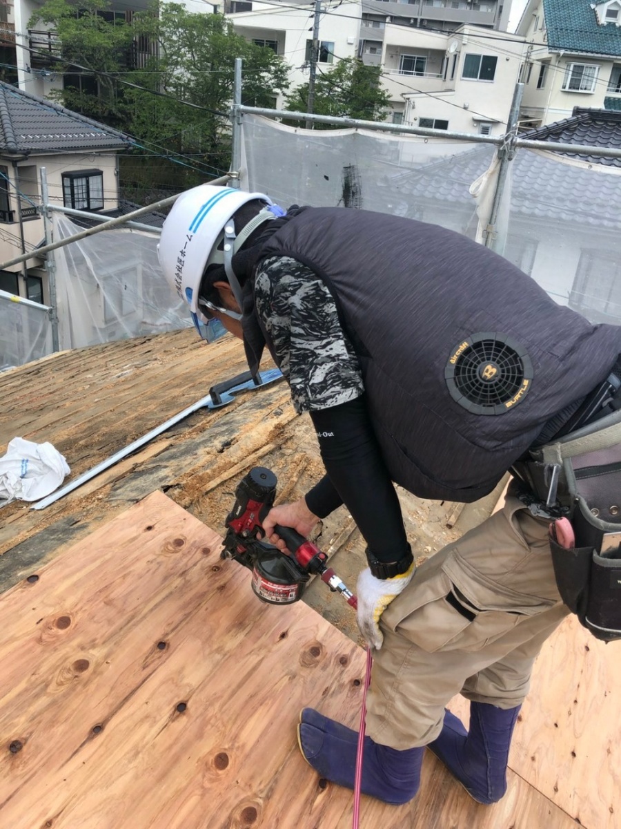 屋根葺き替え、下地組